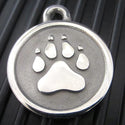 Large Stainless Steel Paw Pet ID Tag