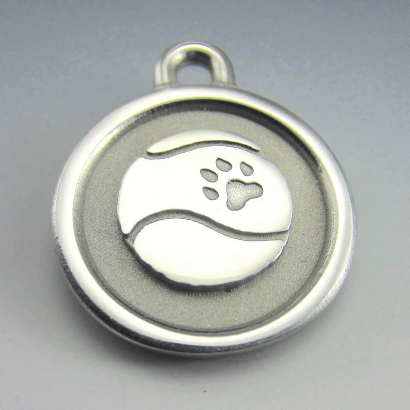 Large Stainless Steel Tennis Ball Pet ID Tag