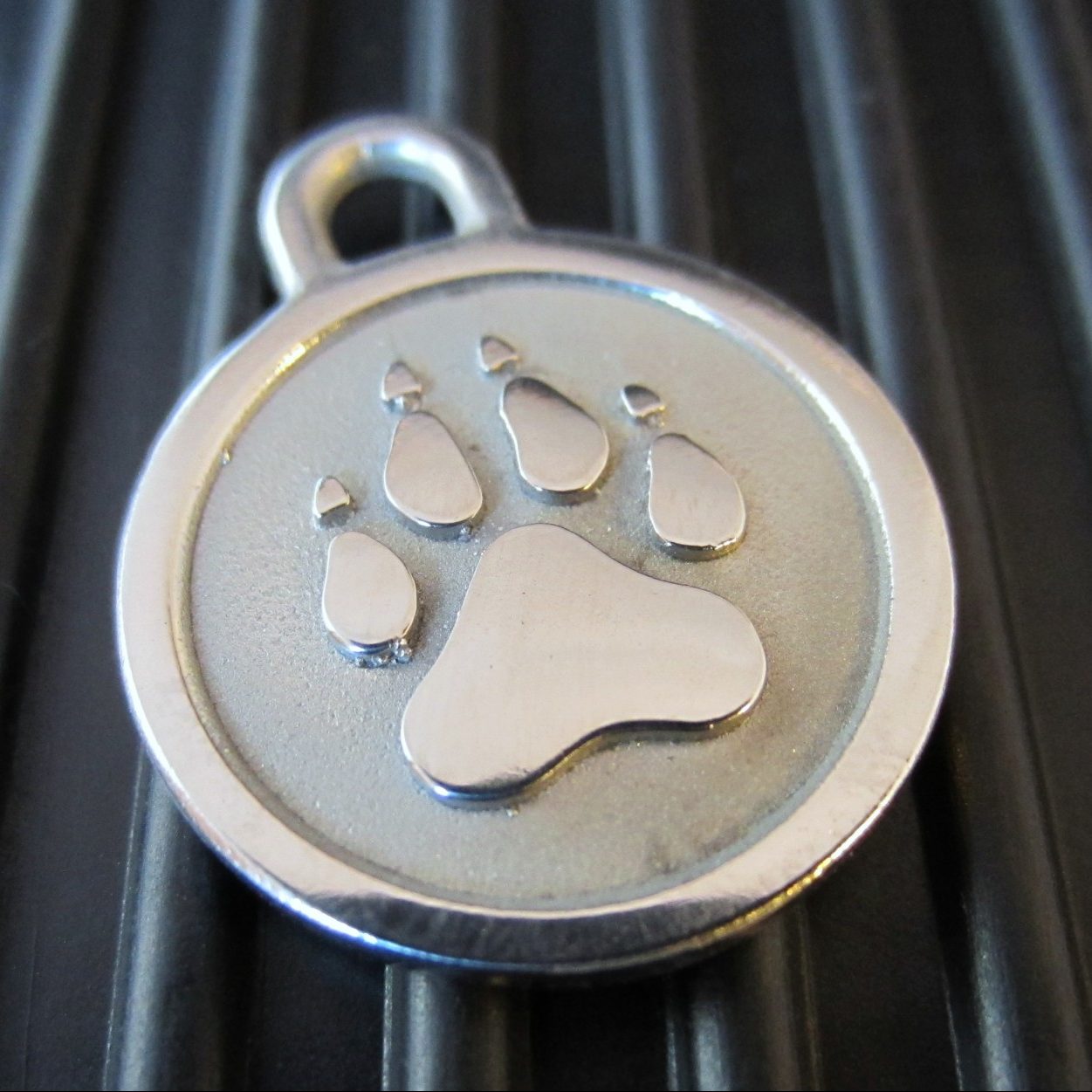Small Stainless Steel Paw Pet ID Tag