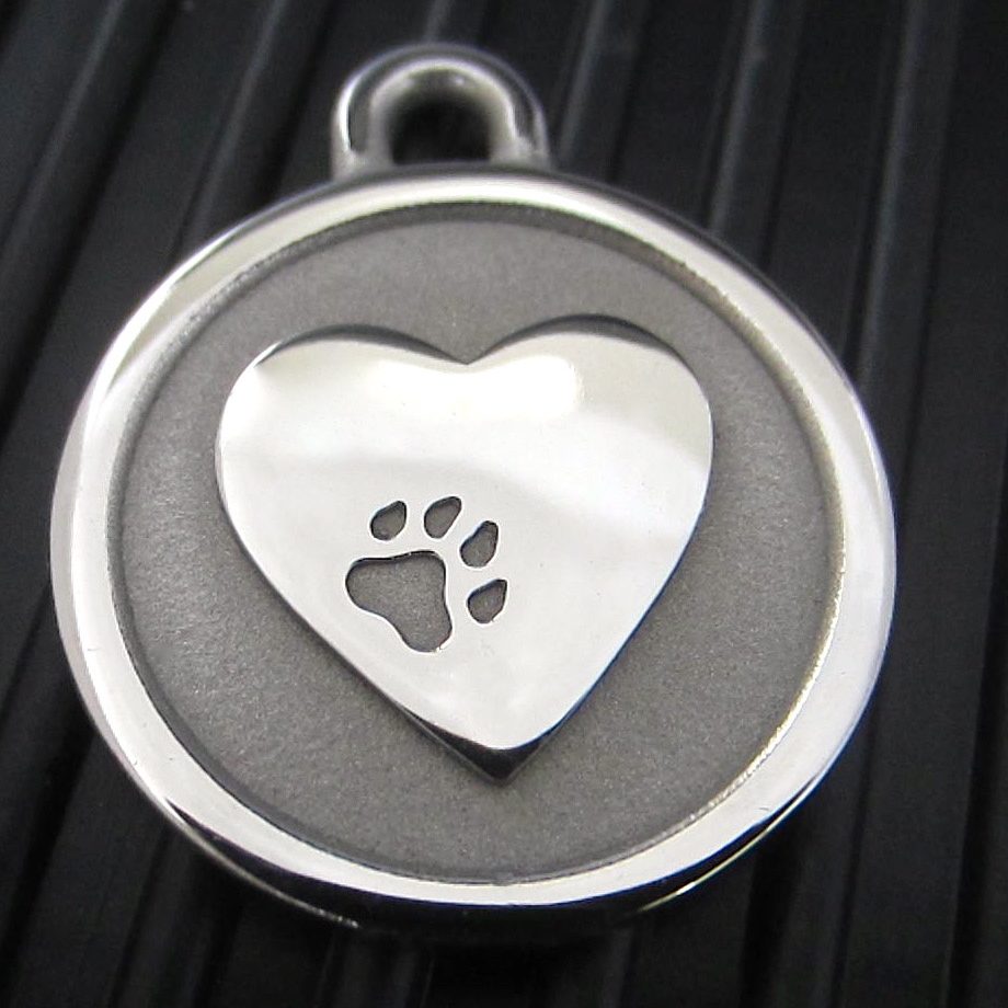 Stainless Steel Heart Cat ID Tag