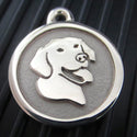 Medium Stainless Steel Smiling Lab ID Tag for Dogs
