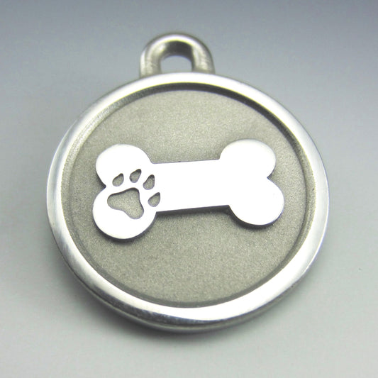Large Stainless Steel Dog Bone Pet ID Tag