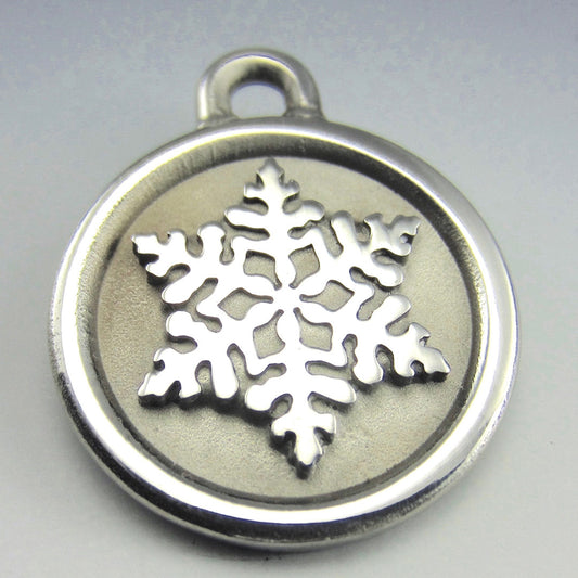 Stainless Steel Snowflake Cat ID Tag