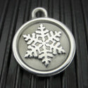 Medium Stainless Steel Snowflake Dog ID Tag