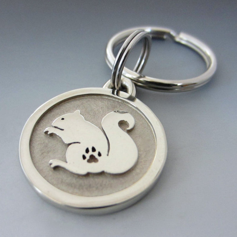Small Stainless Steel Squirrel Pet Keychain
