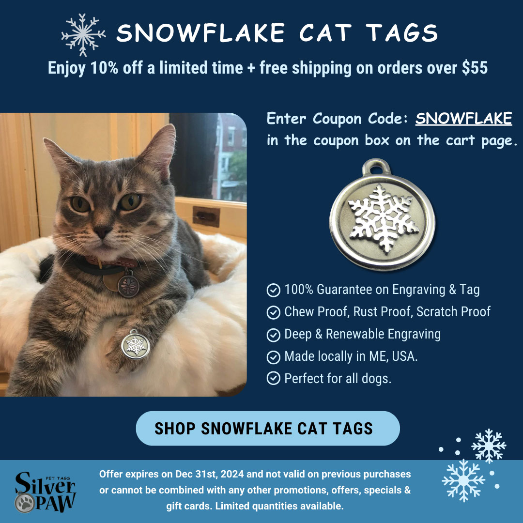 Snowflake cat tags